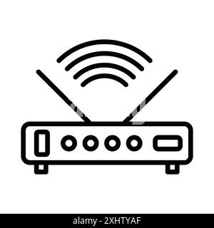 internet Router Symbol Linear Logo Set Sammlung in Schwarz-weiß für Web Stock Vektor