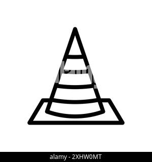 Traffic Cone Icon Linear Logo Set Kollektion in Schwarz-weiß für Web Stock Vektor