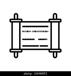 Torah Icon Linear-Logo-Set-Kollektion in Schwarz-weiß für Web Stock Vektor
