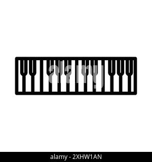 Piano Icon Linear-Logo-Set-Kollektion in Schwarz-weiß für Web-Anwendungen Stock Vektor