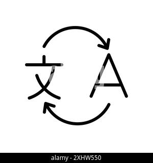Vektor-Designvorlage für Übersetzungssymbole in weißem Hintergrund Stock Vektor