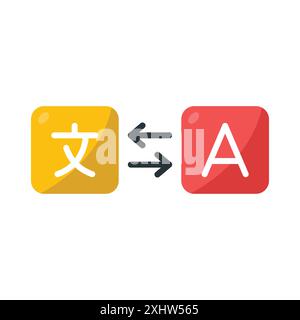 Vektor-Designvorlage für Übersetzungssymbole in weißem Hintergrund Stock Vektor