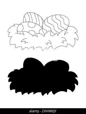 Schwarze Silhouette. Designelement. Vektordarstellung auf weißem Hintergrund isoliert. Vorlage für Bücher, Aufkleber, Poster, Karten, Kleidung. Stock Vektor