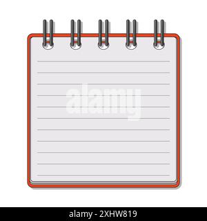 Öffnen Sie den Notizblock für Notizen. Subjekt im Büro, zu Hause. Vektorillustration isoliert auf weißem Hintergrund. Stock Vektor