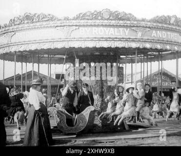 Eine Fahrt mit dem Fairfair in Uncle Tom's Cabin, Blackpool, Anfang der 1900er Jahre Stockfoto