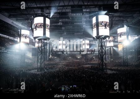 Kopenhagen, Dänemark. Juni 2024. Die US-amerikanische Heavy-Metal-Band Metallica spielt Live-Konzert im Parken in Kopenhagen. Stockfoto