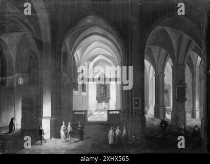 Innere einer gotischen Kirche bei Nacht Neeffs d.Æ., Peeter 1568 - 1656 Gemälde flämische Gemälde: 1600 - 1800, Olaf Koester, S. 176, afb. S. 350 Abb. 106, 2000-589, 2000 Inneres einer gotischen Kirche bei Nacht Stockfoto