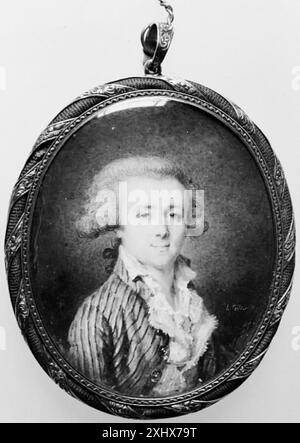 Porträt eines Mannes Le Tellier, Jean-Baptiste-Joseph 1770 - 1812 Miniaturporträt eines Mannes Stockfoto