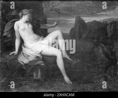 Ein Gemälde von Gerard de Lairesse (1641–1711), das Glaucus mit der Konfrontation mit Skylla darstellt und sich auf Figuren, Bewegungen und mythologische Erzählungen konzentriert. Stockfoto