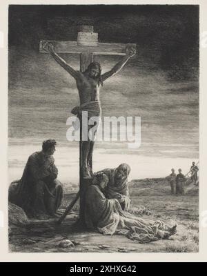 Christ on the Cross Bloch, Carl 1834 – 1890 Etching, Print Beskrivende Fortegnelse over Carl Blochs 78 Raderinger, J. R. Thiele, 59, 1490, 1898 Kristus på Korset Stockfoto