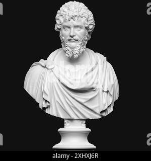 Büste des Kaisers Septimius Severus (193-211 n. Chr.), der eine Toga trägt. Stockfoto