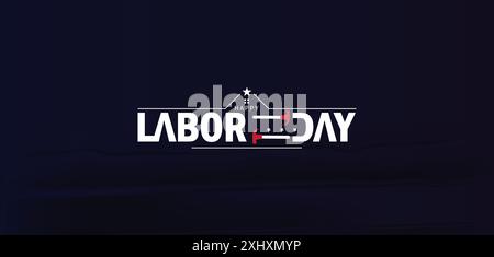 Labor Day-Logo mit patriotischen Farben und Symbolen, perfekt für die Feiertage Stock Vektor