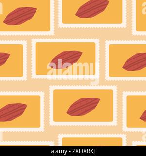 Geometrisches farbenfrohes nahtloses Muster. Ausschnitte abstrakte Formen auf Stempeln wiederholen den Hintergrund. Aufkleber Endlosdeckel. Handgezeichnete Vektorgrafik. Stock Vektor