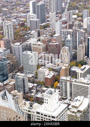 Blick auf die Innenstadt von Chicago von der Aussichtsplattform 360 Stockfoto