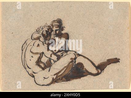 Zeichnung von Nicolai Abildgaard (1743–1809), die einen Mann und eine Frau in einer Umarmung darstellt. Die Komposition spiegelt neoklassische Form und emotionalen Ausdruck wider, die für Abildgaards späte Periode charakteristisch sind. Stockfoto