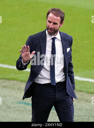 Aktenfoto vom 11. November 07/21 von England Manager Gareth Southgate. Gareth Southgate wird seine Rolle als England-Trainer verlassen, wie die Football Association bekannt gab. Ausgabedatum: Dienstag, 16. Juli 2024. Stockfoto