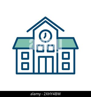 Schulgebäude Icon Vektor Design Vorlage in weißem Hintergrund Stock Vektor