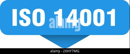 Aufkleber nach iso 14001. iso 14001-Zeichen auf transparentem Hintergrund. Rechteckige Taste Stock Vektor