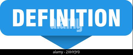 Definitionsaufkleber. Definitionszeichen auf transparentem Hintergrund. Rechteckige Taste Stock Vektor
