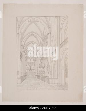 Das Innere des Roskilder Doms Hoffmann, Georg 1807–1876, Hansen, Hans Christian 1803–1883, Kunstforeningen 1824 Etching, Print Det indre af Roskilde Domkirke Stockfoto