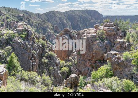 Felsformationen auf dem Gipfel des Black Canyon im Gunnison National Park, Colorado, USA Stockfoto