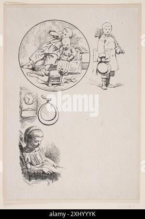 Illustration zu Johan Krohn, 'Peters Christmas Hendriksen, F. 1847 - 1938, Krohn, Pietro Købke 1840 - 1905 Xylograph, Druckillustration Till Johan Krohn, 'Peters jul Stockfoto