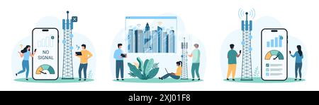 Tiny People Cartoon Vektor Illustration Stock Vektor