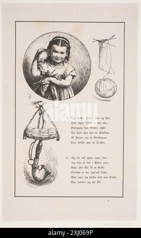 Illustration zu Johan Krohn, 'Peters Christmas Hendriksen, F. 1847 - 1938, Krohn, Pietro Købke 1840 - 1905, Fr. Wøldikes Forlag 1855 Xylograph, Druckillustration Till Johan Krohn, 'Peters jul Stockfoto