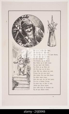 Illustration zu Johan Krohn, 'Peters Christmas Hendriksen, F. 1847 - 1938, Krohn, Pietro Købke 1840 - 1905, Fr. Wøldikes Forlag 1855 Xylograph, Druckillustration Till Johan Krohn, 'Peters jul Stockfoto