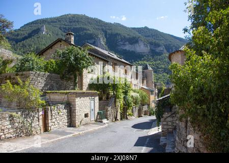 Dorf Saine Enimie, Lozère, Gorges du Tarn, Frankreich Stockfoto