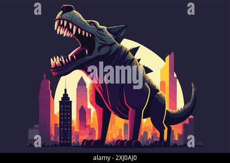 Dogzilla-Vektor-Illustration Stock Vektor