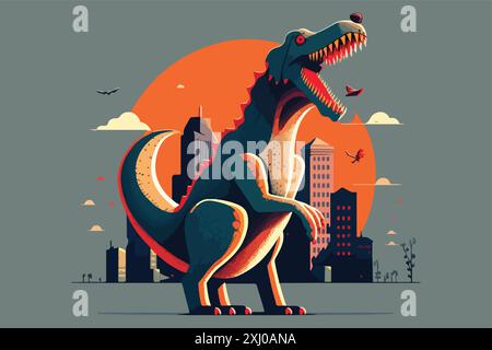 Dogzilla-Vektor-Illustration Stock Vektor