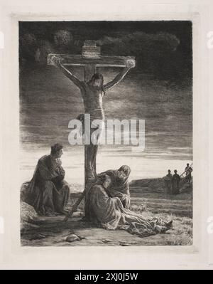 Christ on the Cross Bloch, Carl 1834 – 1890 Etching, Print Beskrivende Fortegnelse over Carl Blochs 78 Raderinger, J. R. Thiele, 59, 1490, 1898 Kristus på Korset Stockfoto