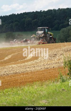 Uckermark GER, Deutschland, 20240715,Uckermark, Mähdrescher *** Uckermark GER, Deutschland, 20240715,Uckermark, Mähdrescher Stockfoto