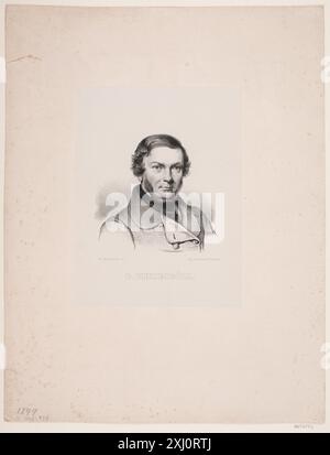 Gottlieb Bindesbøll Marstrand, Wilhelm 1810 - 1873, Em. Bærentzen Lithographiske Institut 1837 - 1874 Lithograph, Print Danske portrætter i kobberstik, litografi og træsnit: en beskrivende fortegnelse, P.B.C. Westergaard, Nr. 972, C 3997:1-2 da, 1930-1933 Gottlieb Bindesbøll Stockfoto