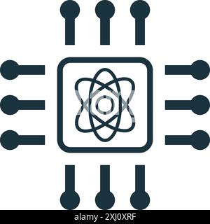 Symbol Quantum Computing. Einfaches kreatives Element. Gefülltes Monochrom-Quantum Computing-Symbol für Vorlagen, Infografiken und Banner Stock Vektor