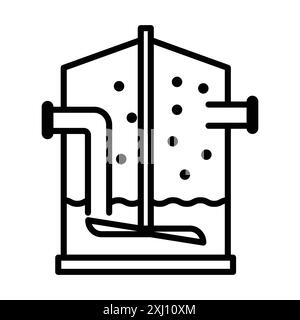 Lineare Logo-Set-Kollektion für anaerobe Verdauung Biomasse Icon in Schwarz-weiß für Web Stock Vektor