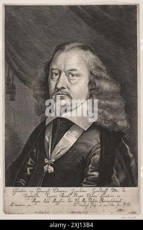 Joachim Gersdorff Haelwegh, Albert 1598 - 1673, Wuchters, Abraham 1608 - 1682 Kupferstich, Druck Kobberstikkeren Albert Haelwegh, Jørgen Sthyr, Nr. 168-180; omt. S. 38-40, 14099, 1938. Geschichte der königlichen Kupferstichsammlung zu Copenhagen: ein Beitrag zur Geschichte der Kunst und Ergänzung der Werke von Bartsch und Brulliot, Baron C.F. von Rumohr, Nr. 49, 14269, 1835. Hollsteins niederländische und flämische Radierungen, Stiche und Holzschnitte 1450-1700 (Band VIII), Goltzius - Heemskerck, F.W.H. Hollstein, Nr. 49, C 38945, 1953. Danske portrætter i kobberstik, litografi og træsnit: en beskriven Stockfoto