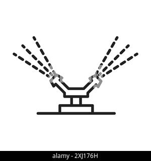 Automatische Bewässerungssprinkler Symbol lineare Logomarkensammlung in Schwarz-weiß für Web Stock Vektor