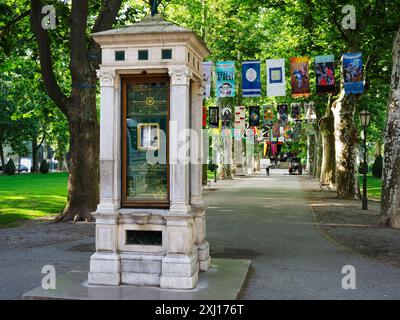 Die Meteorologische Post im Park Zrinjevac Zagreb Kroatien Stockfoto