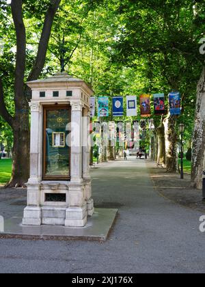 Die Meteorologische Post im Park Zrinjevac Zagreb Kroatien Stockfoto