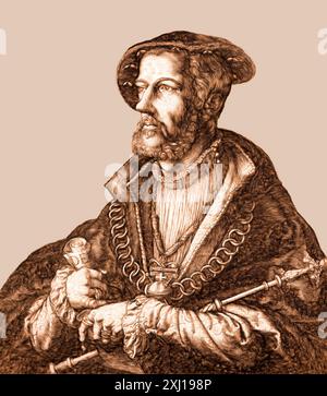 Jan van Leiden oder Jan Beuckelszoon oder Beukelszoon , 1509–1536, Täuferkönig von Münster, digital herausgegeben Stockfoto