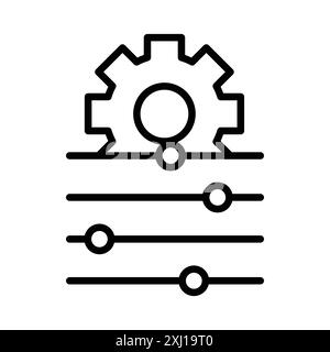 Bedienfeld Symbol Linear-Logo-Set-Kollektion in Schwarz-weiß für Web Stock Vektor