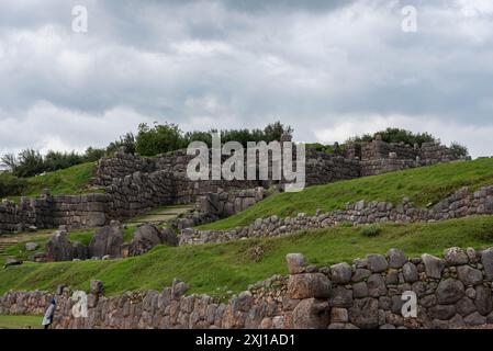 Einige Teile der Ruinen von sacsayhuaman Stockfoto