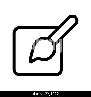 Bildsymbol bearbeiten Linear-Logo-Markierungsset-Sammlung in Schwarzweiß für Web Stock Vektor