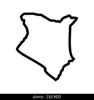 Kenianische Karte Symbol lineare Logo-Set-Kollektion in Schwarz-weiß für Web Stock Vektor