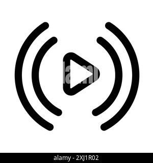 Live Icon Linear-Logo-Set-Kollektion in Schwarz-weiß für das Web Stock Vektor