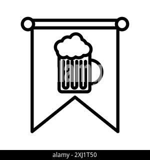 oktoberfest Icon – Linear-Logo-Set-Kollektion in Schwarz-weiß für Web-Zwecke Stock Vektor