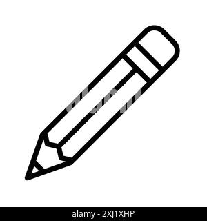 Linear-Logo-Set-Kollektion mit Bleistiftsymbol in Schwarz-weiß für Web-Zwecke Stock Vektor