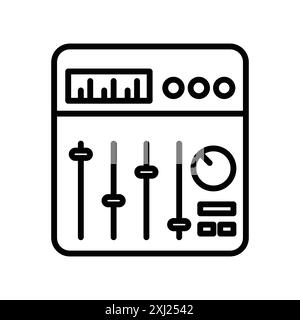 Sound Mixer Icon Linear Logo Set Kollektion in Schwarz-weiß für Web Stock Vektor